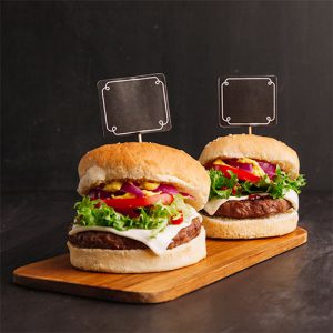 دانلود عکس با کیفیت از دو همبرگر خوشمزه