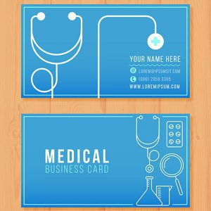 دانلود طرح گرافیکی لایه باز کارت ویزیت پزشکی با تم آبی