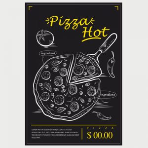 دانلود طرح گرافیکی لایه باز تراکت با طرح پیتزا