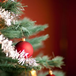 دانلود عکس با کیفیت از نمای نزدیک یک درخت کریسمس