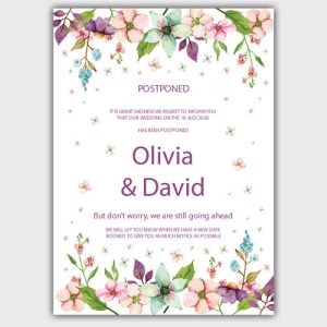 دانلود طرح گرافیکی لایه باز کارت دعوت عروسی با طرح گل و شکوفه