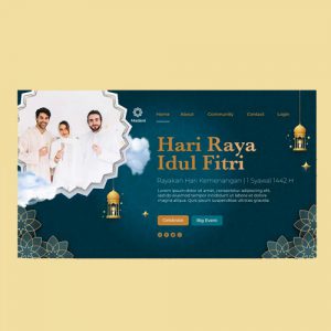 دانلود طرح گرافیکی لایه باز اسلایدر سایت با موضوع ماه رمضان