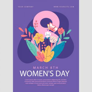 دانلود طرح گرافیکی لایه باز تراکت با موضوع روز جهانی زن
