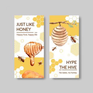 دانلود طرح گرافیکی لایه باز بنر با طرح زنبور عسل