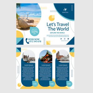 دانلود طرح گرافیکی لایه باز بروشور برای تور گردشگری