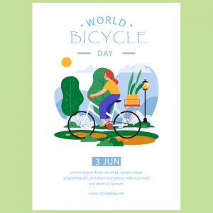 دانلود طرح گرافیکی لایه باز تراکت روز جهانی دوچرخه سواری