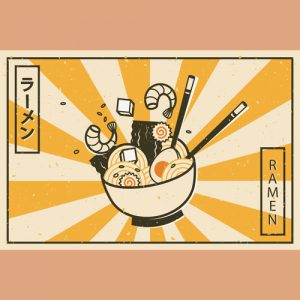 دانلود طرح گرافیکی لایه باز پس زمینه از غذای چینی