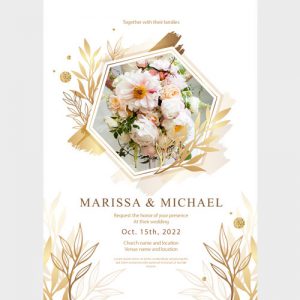 دانلود طرح گرافیکی لایه باز کارت دعوت عروسی با طرح زیبا